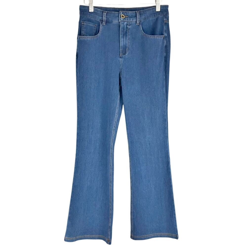 HALARA NWT High Waisted Flare Casual Jeans with Pockets Tide Blue Denim S Petite